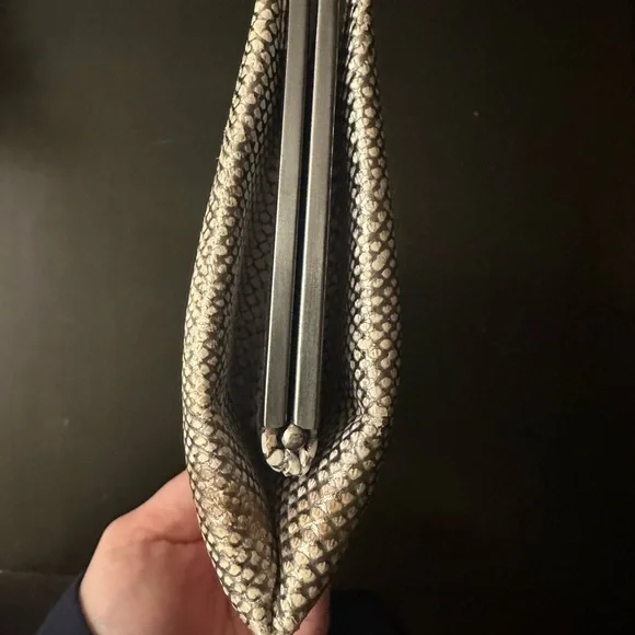 Slim Calvin Klein silver snake print clutch - Picture 11 of 13